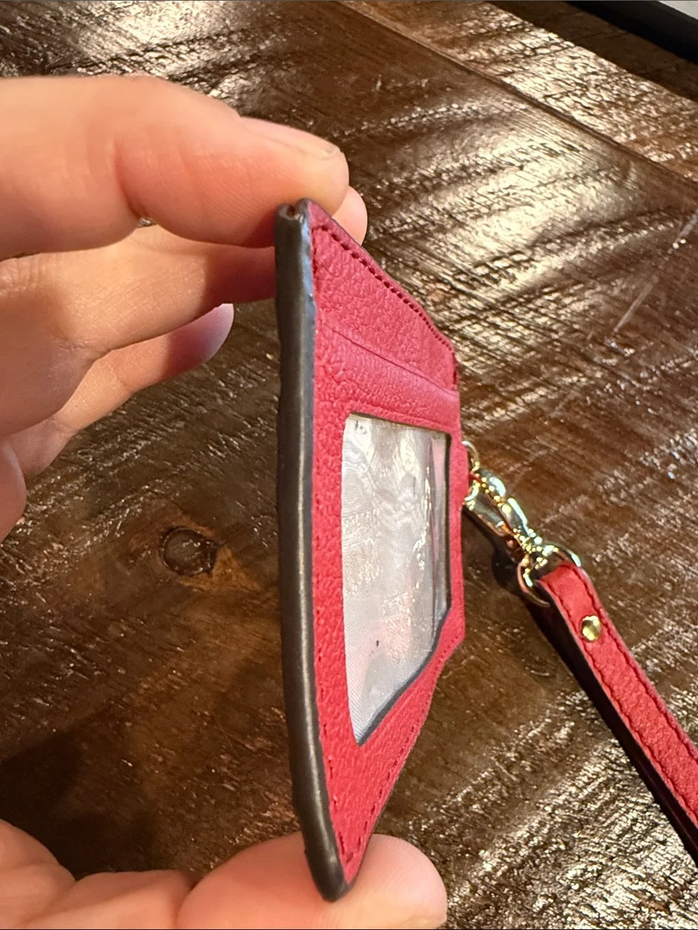 Michael Kors Red Leather Wristlet Card Case